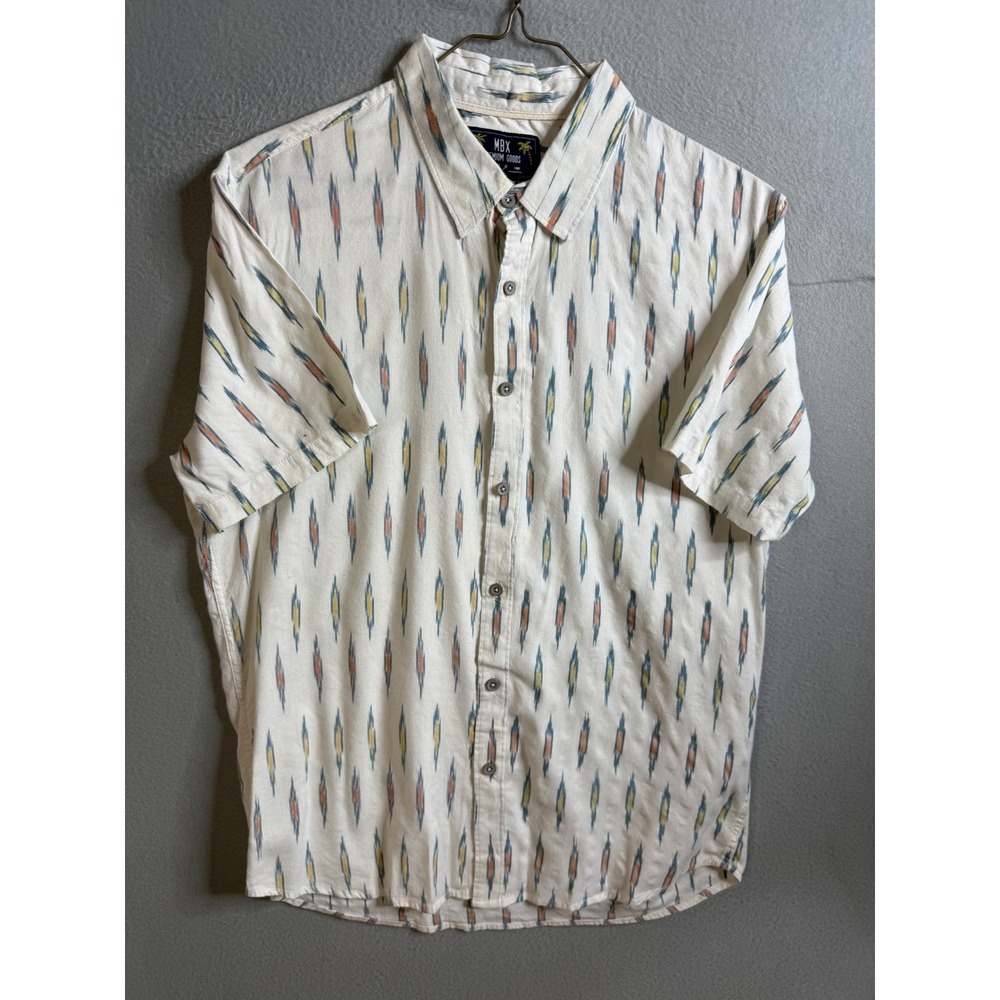 MBX Premium Goods Button Down Men's Resort Collection Shirt‎ Tropical Print